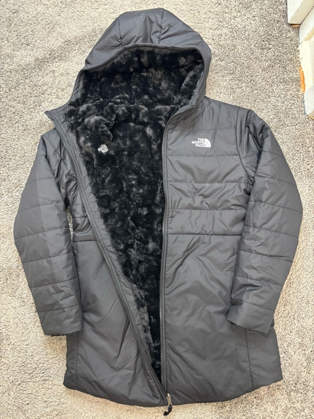 north face women’s moss bed insulated reversible jacket - size s